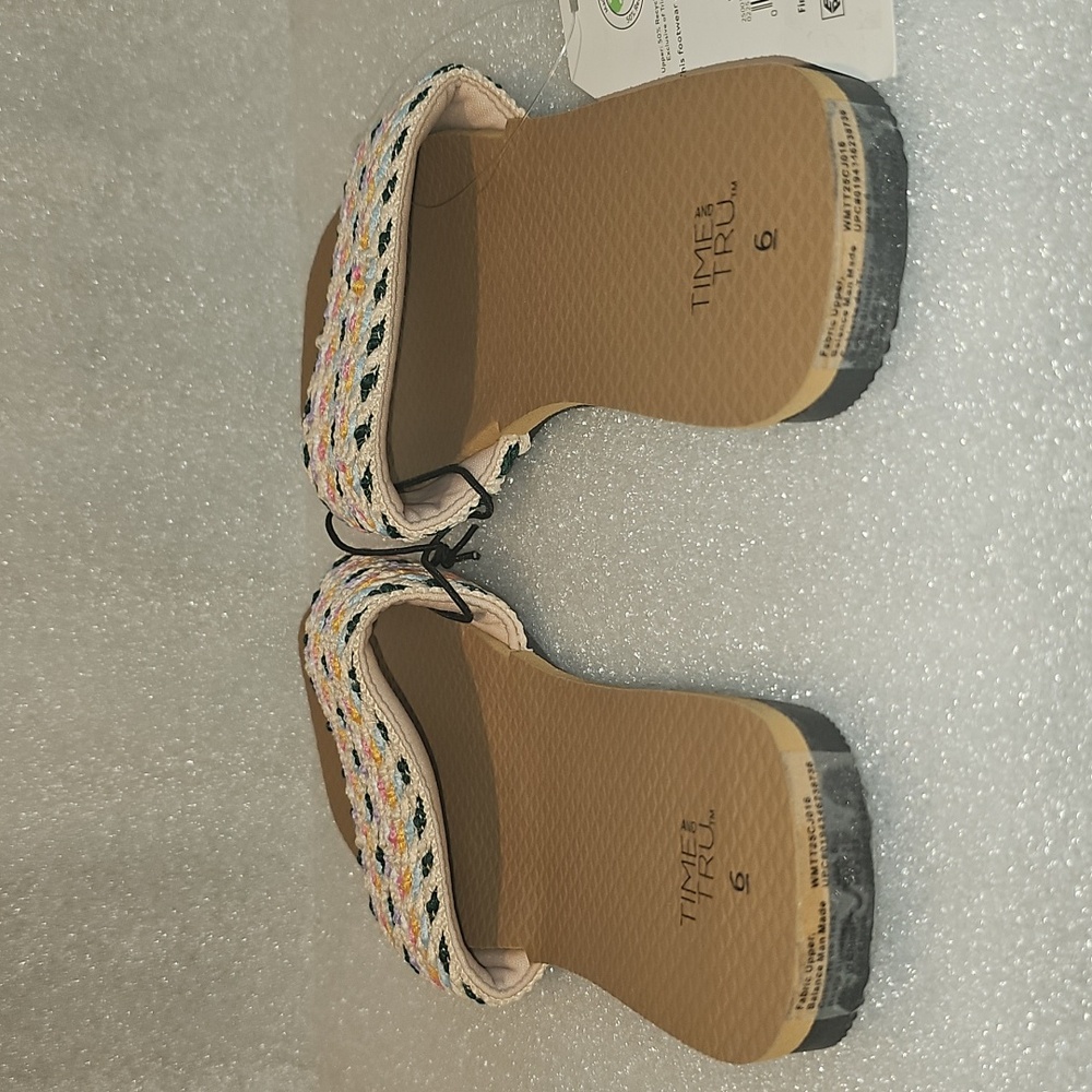 Time and Tru Women's Size 6 Woven Slide New - Picture 6 of 14